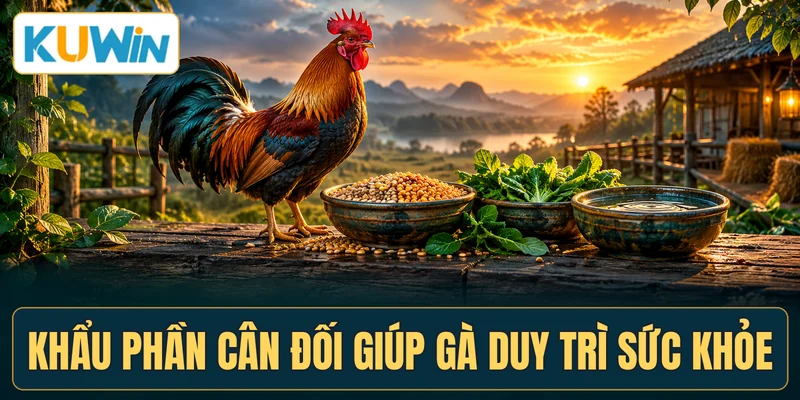 Khẩu phần cân đối giúp gà duy trì sức khỏe